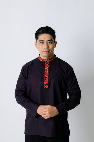 Pua Kumbu - Red Patch Neck (Long sleeve)